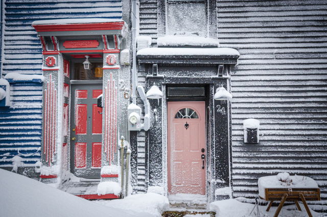 Snowy Doors on Victoria Street