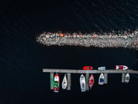 Aerial view of Dock - Irishtown-Summerside, Newfoundland, Canada