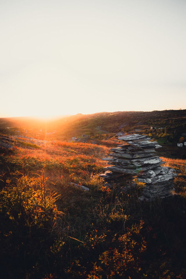 Sunset with Inukshuk