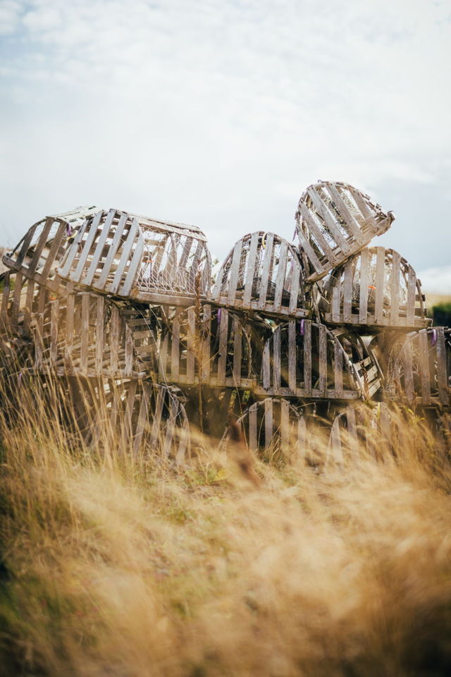 Lobster Pots in the Autumn Grass