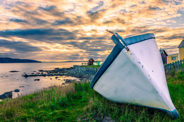 Sunset Over a Sleeping Vessel