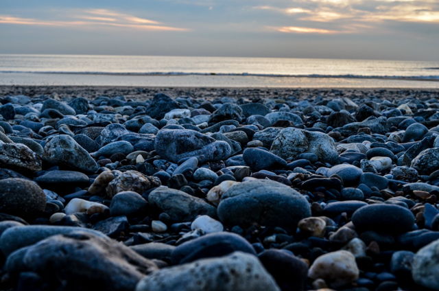 Pebbles at dusk