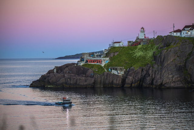 Sunset view of the Fort Amherst lighthouse