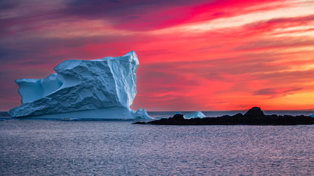 Fire and Ice Newfoundland Sunset Iceberg