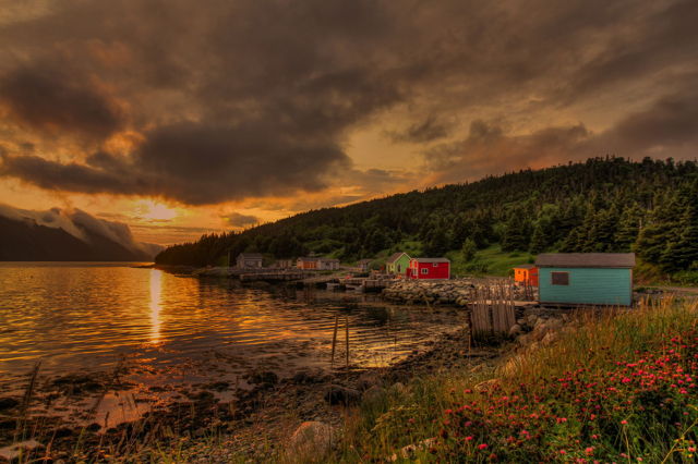 Colourful stages and sunset