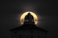 Pink Moon over Cape Spear National Historic Site - 2