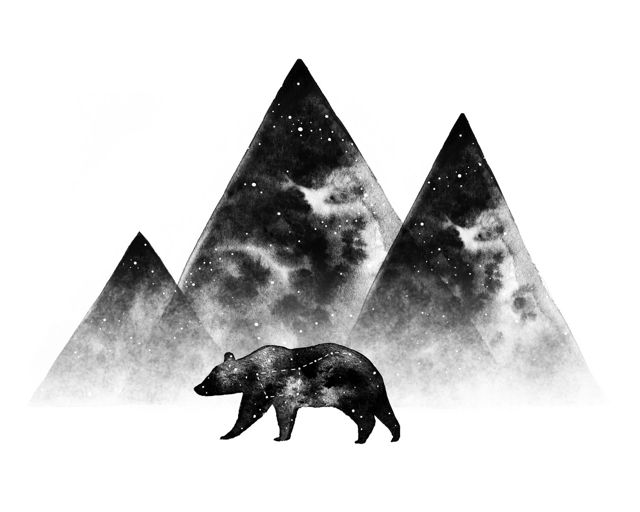 Northern Peaks - Black and White