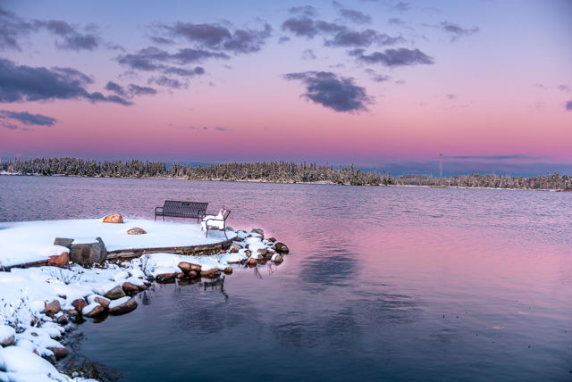 Gander Winter Sunset Landscape Print Newfoundland Photography