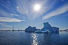 Antarctica - Iceberg and Sailboat