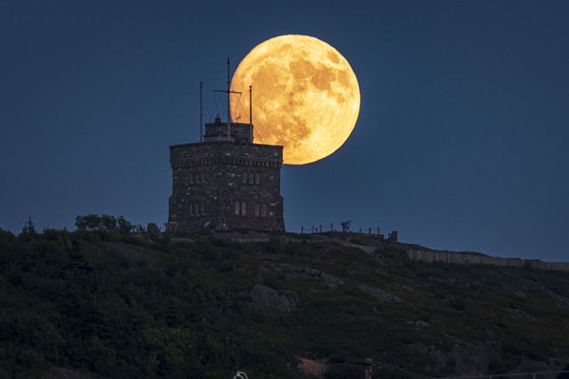 Moon Rising Over Signal Hill