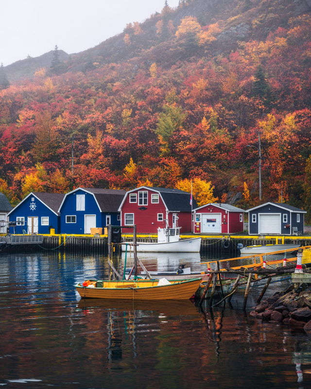 Foggy Fall Day in Petty Harbour Newfoundland