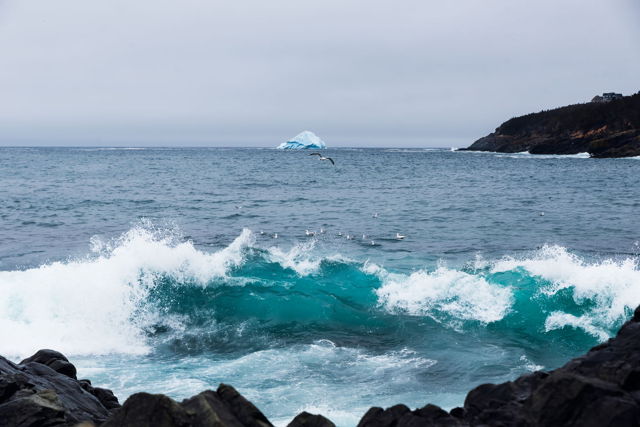 Crashing waves and an Iceberg
