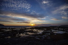Setting sun in Rocky Harbour