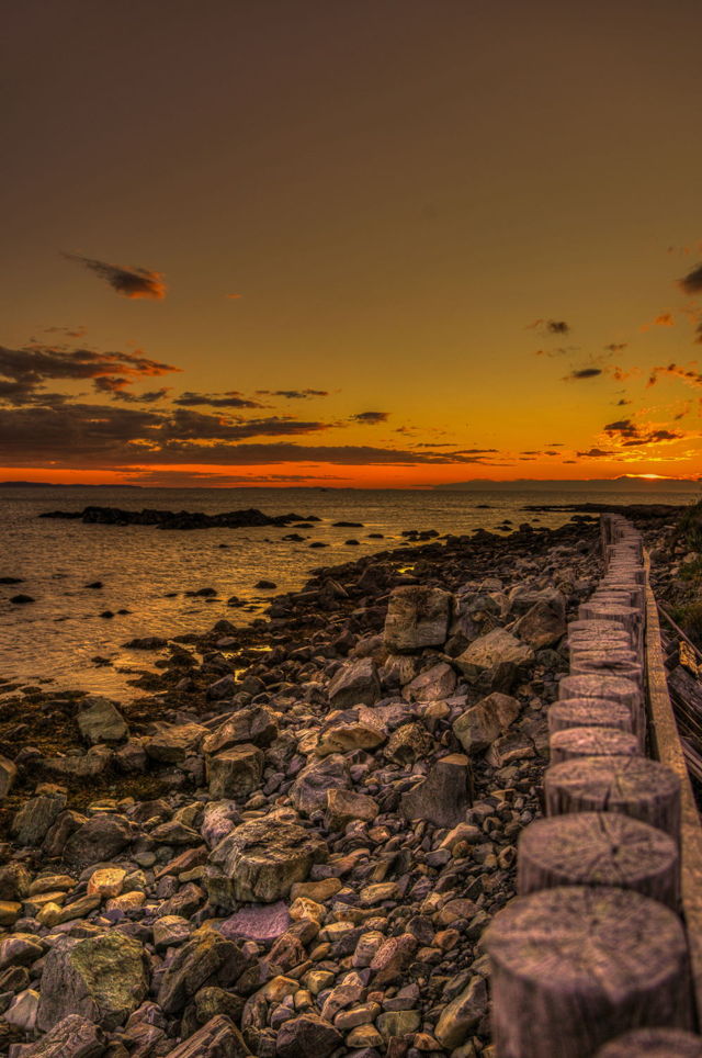 A wood fence along the coast