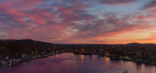 St Johns Harbour sunset panorama