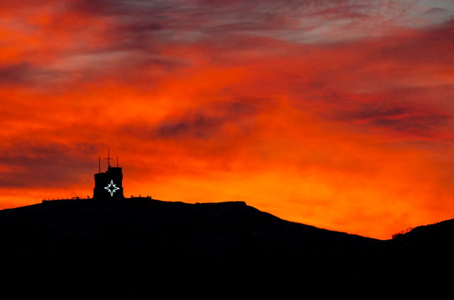 Fiery Sky Over Cabot Tower
