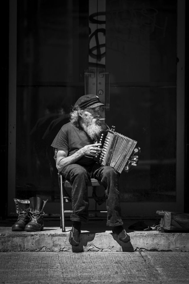 Water Street Accordion Player Vertical