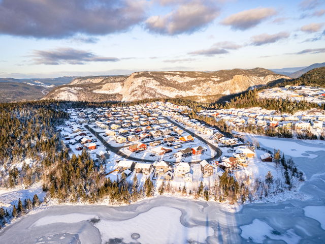 Winter Sunset Over Massey Drive Scenic Snowy Landscape Print