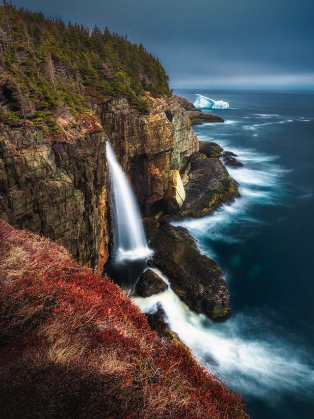Waterfall and Iceberg at Stiles Cove Path