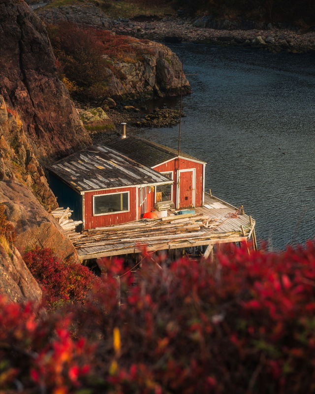 Autumn Light on the Red Fishing Stage