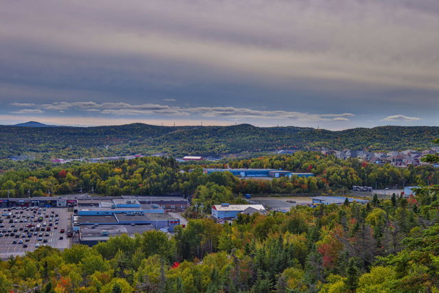 Over the town