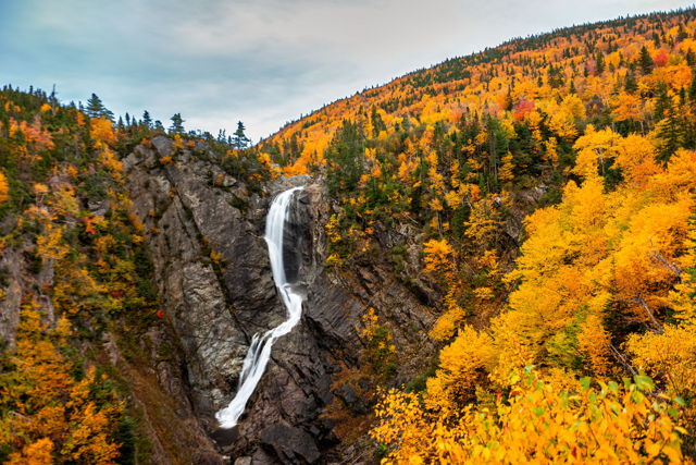 Majestic Steady Brook Waterfall Amid Autumn Colors