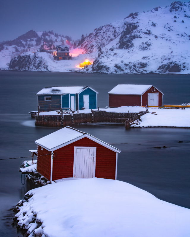Wintertime Fishing Stages