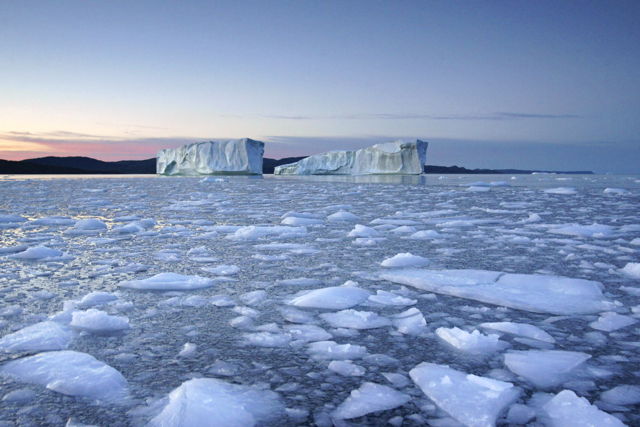 calving icebergs