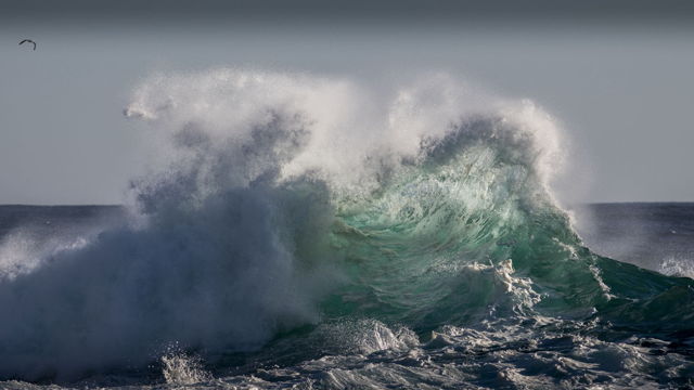 Collision of Waves at Middle Cove