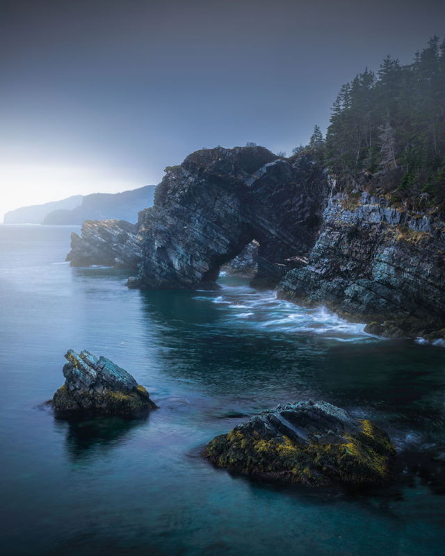 Misty Day at Gooseberry Cove Sea Arch