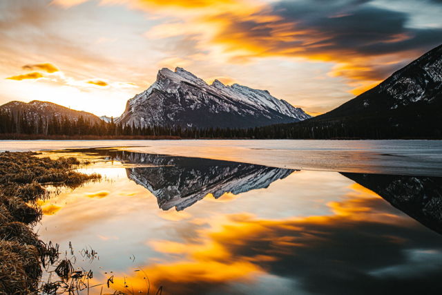 Sunset over Mount Rundle