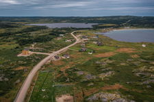 Tilting Fogo Island Coastal Serenity from Above
