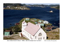 Zion United Church in Burin after steeple was cut down.