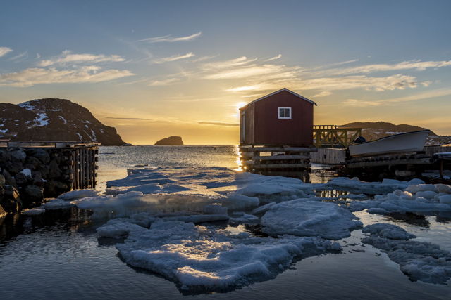 Back Harbour Pack Ice at Sunset