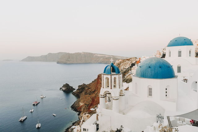 Santorini Blue Domes
