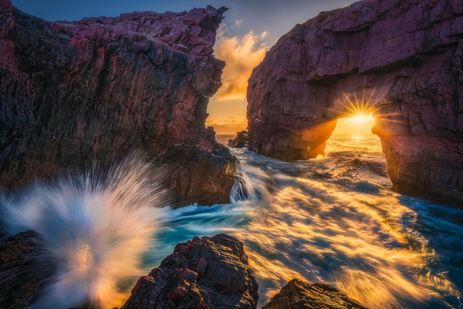 Tickle Cove Sea Arch Sunset | Gord Follett | ARTfunnels