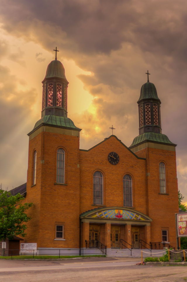Sun rays beyond the church