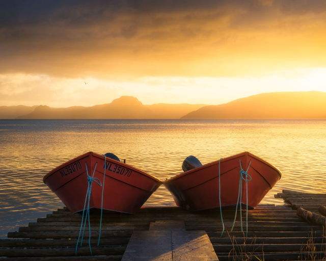 Sunrise Boats at Coxs Cove Newfoundland