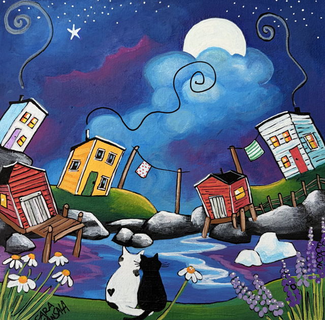 Softly we sat while the berry bits danced with the moon
