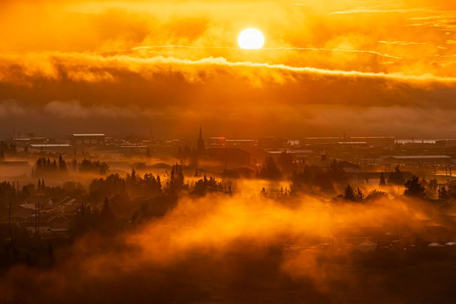 Foggy Landscape Sunrise