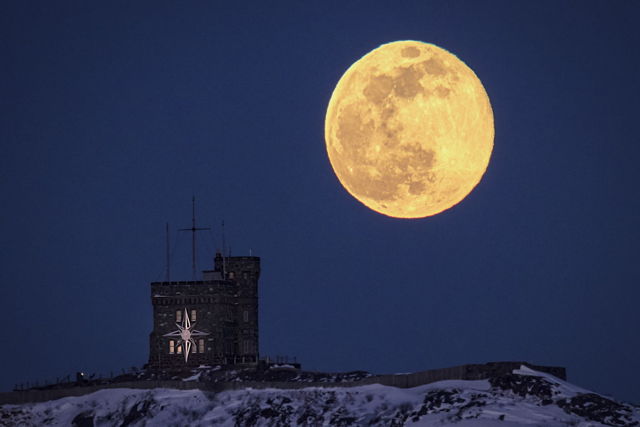 The Super Worm Moon over Signal Hill - 2