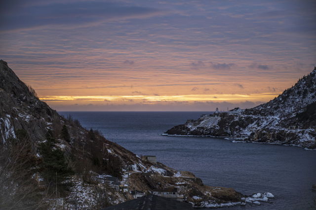 Glowing clouds over Fort Amherst
