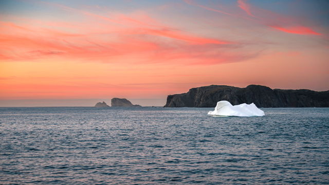Majestic Iceberg at Sunset off the Newfoundland Coast