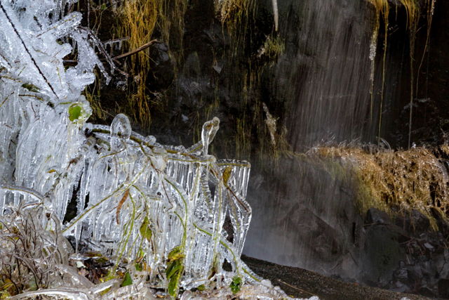 Waterfall and icicles