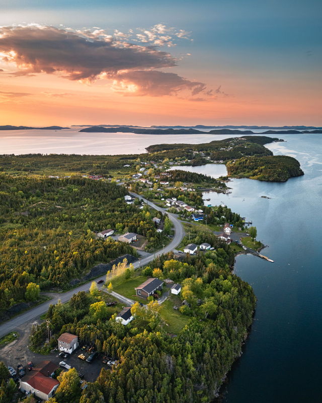 Sunset Over Newfoundland Coastal Peninsula Virgin Arm
