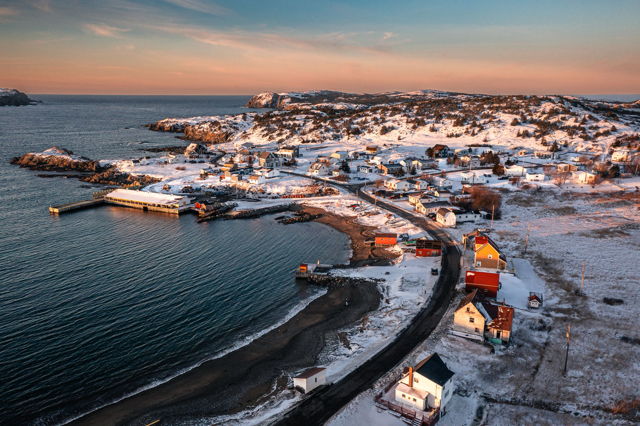 Winter Light Over Jenkins Cove Newfoundland Coastal Landscape Print