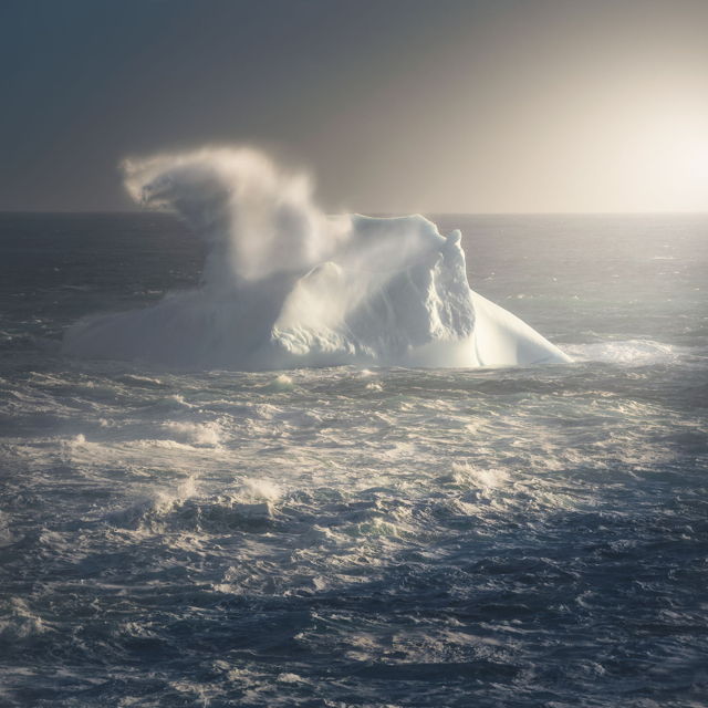 Wave Over Iceberg
