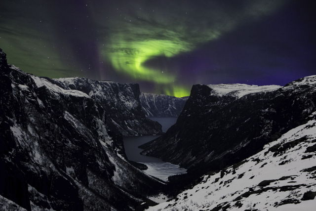 Western Brook Pond Fjord Aurora